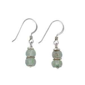 Vintage Sterling Silver 925 Prasiolite Green Amethyst Earrings